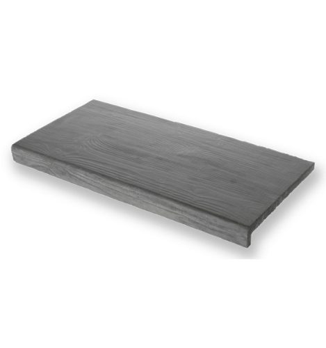 Antracit, Egyedi, anyagában színezett Lépcsőlap Fa hatás 30cm (max.200cm)